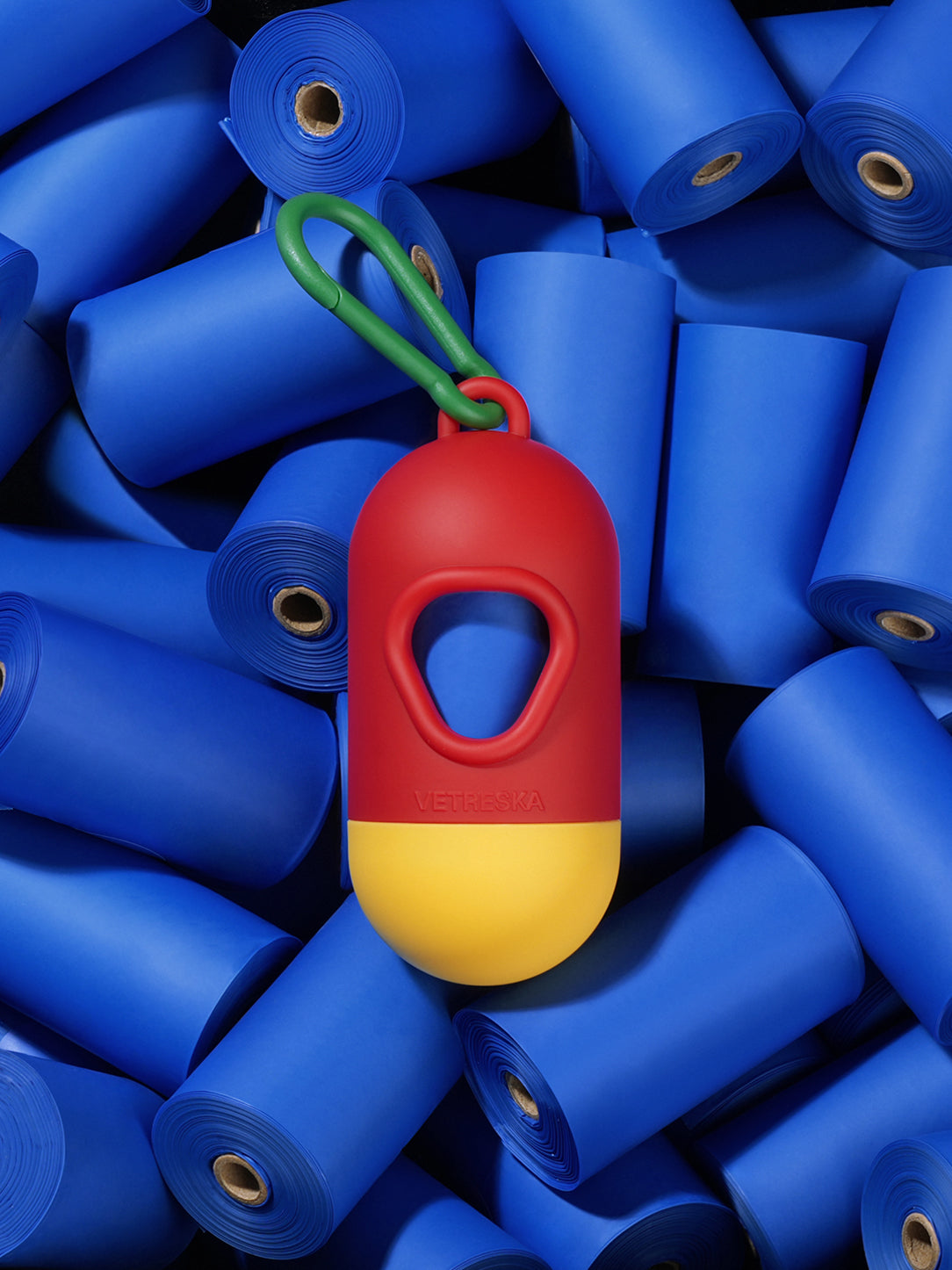 Chroma Pet Poop Bags & Dispenser- Red