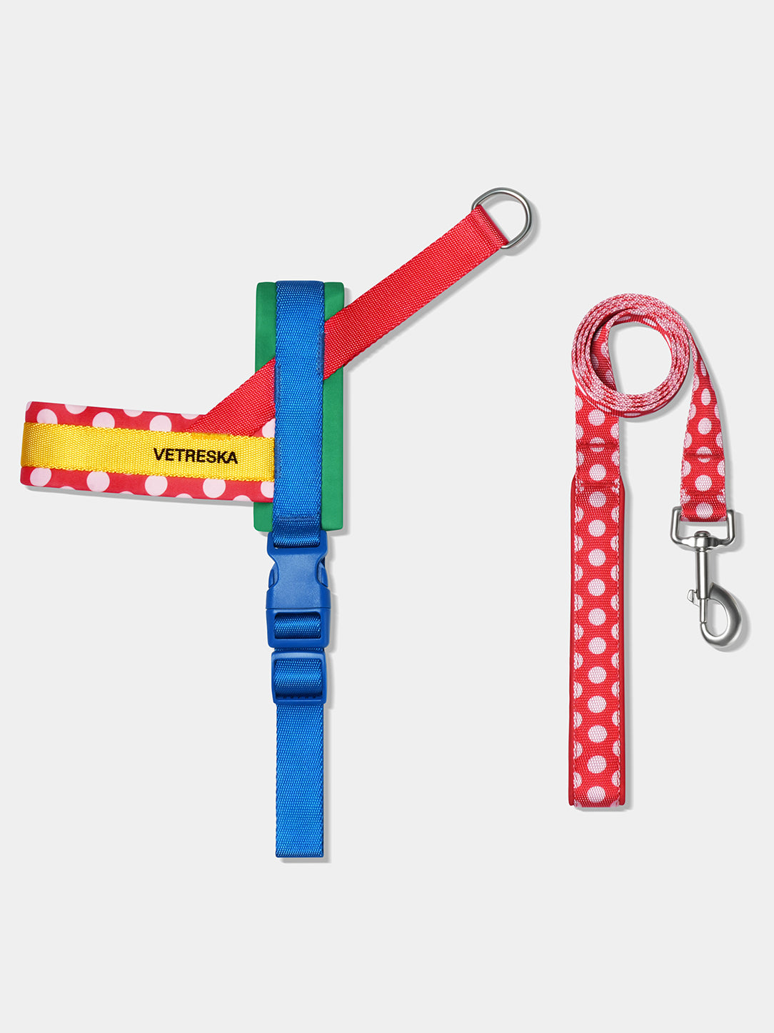 Chroma Pet Harness & Leash Set-Red