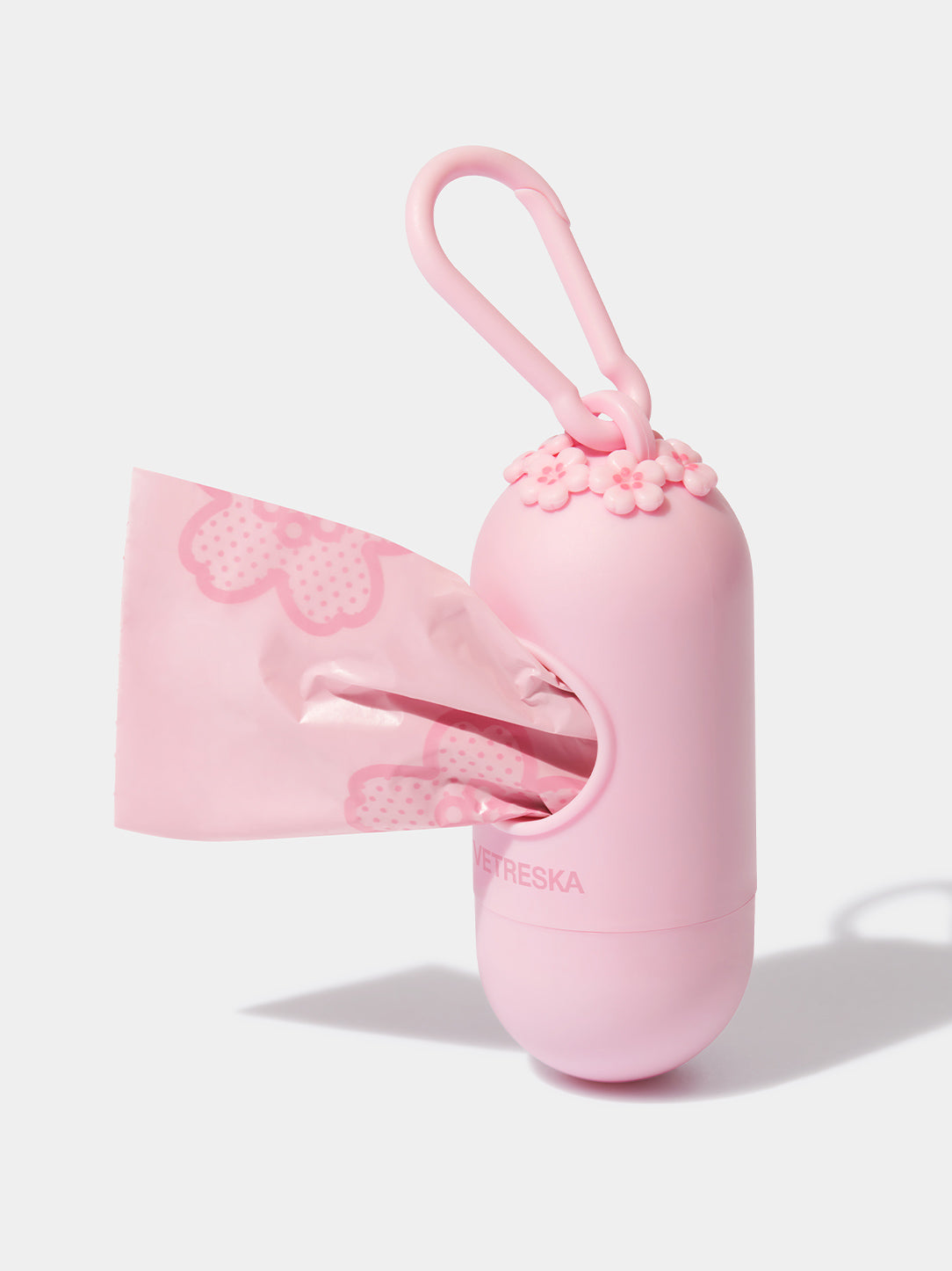 Cherry Blossom Pet Poop Bags with Dispenser Set (1 Dispenser + 7 Rolls )