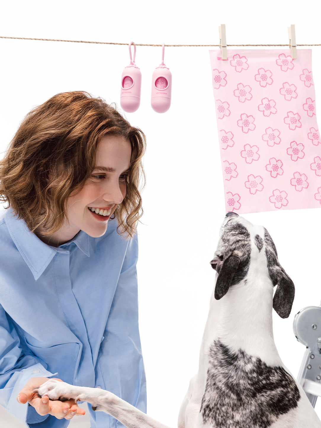 Cherry Blossom Pet Poop Bags with Dispenser Set (1 Dispenser + 7 Rolls )
