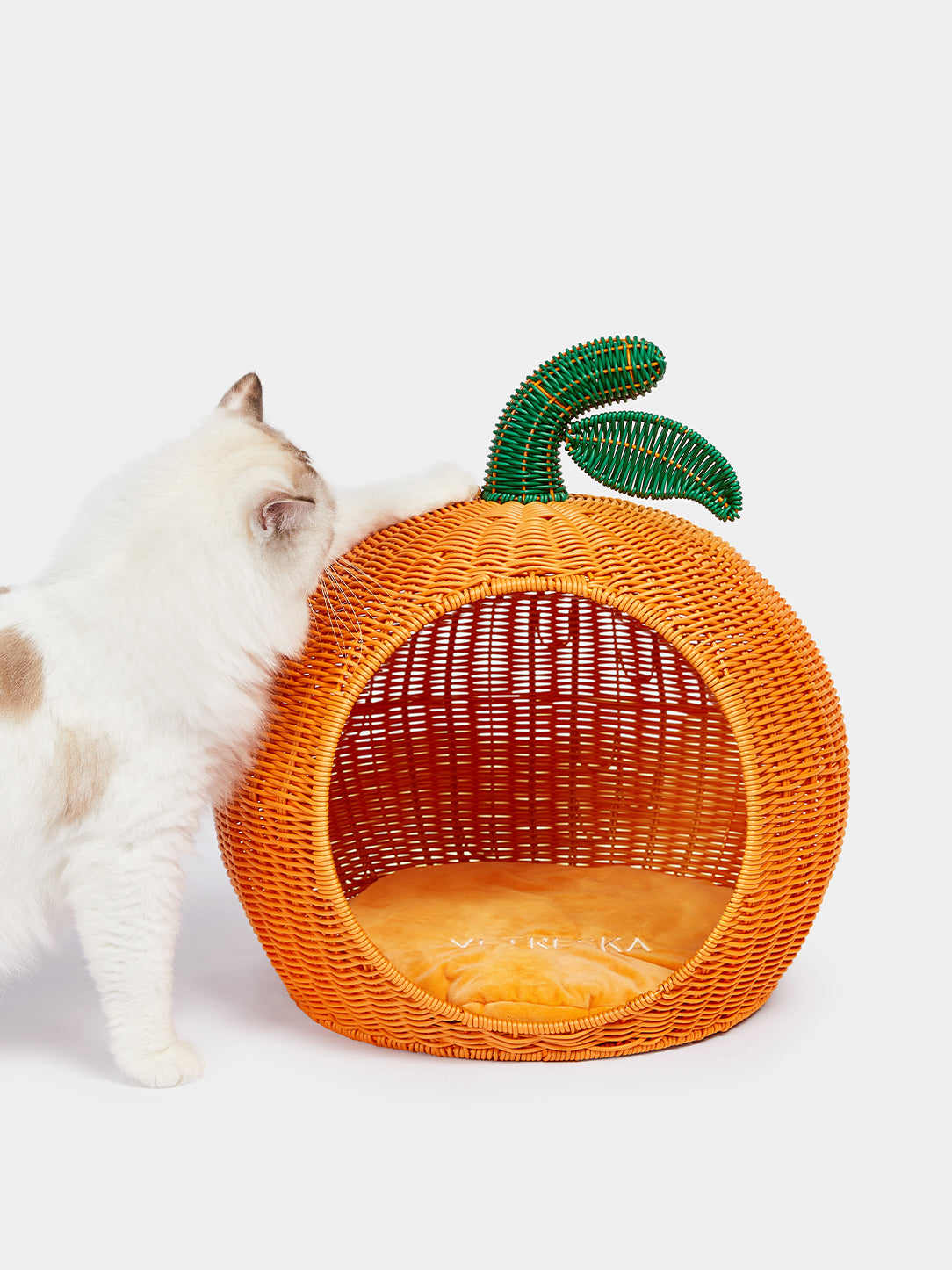 Vetreska-Tangerine Rattan Pet Bed